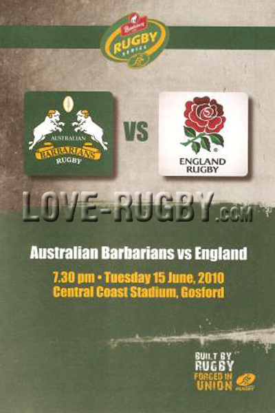 Australian Barbarians England 2010 memorabilia